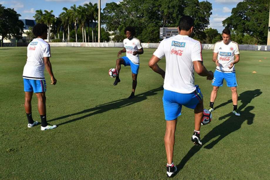 Selección Colombia durante el quinto día de entrenamiento en Miami. Foto: FCF