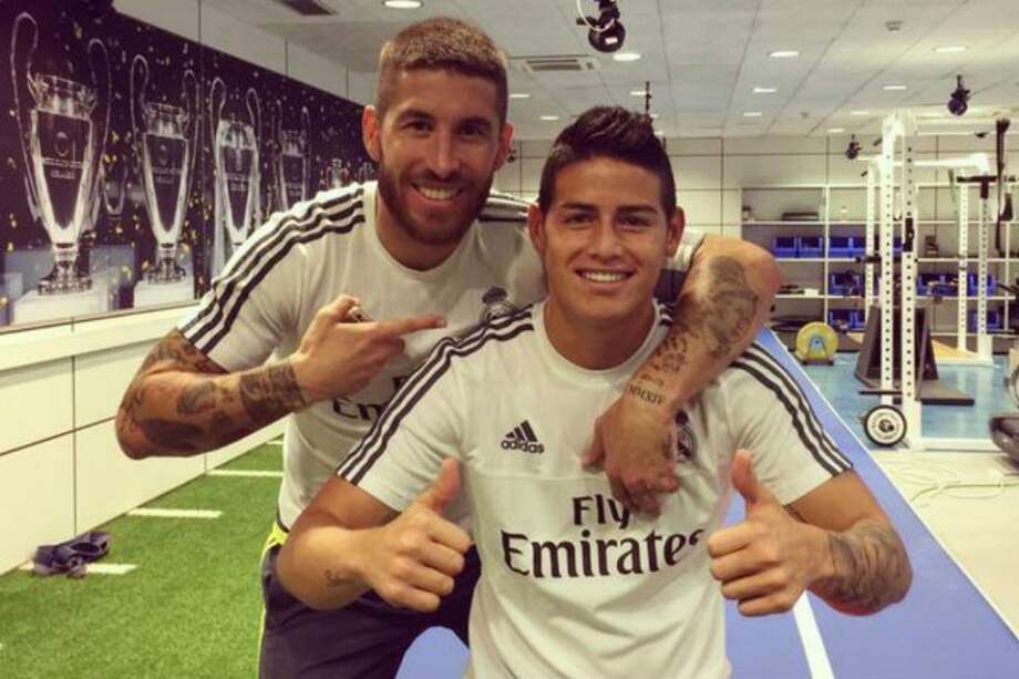 James Rodríguez publicó en Twitter esta imágen junto con Sergio Ramos.