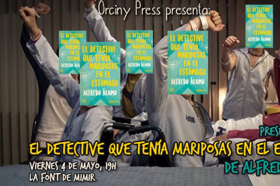Afiche promocional del lanzamiento del libro "El detective que tenía mariposas en el estómago", de Alfredo Álamo. / Cortesía
