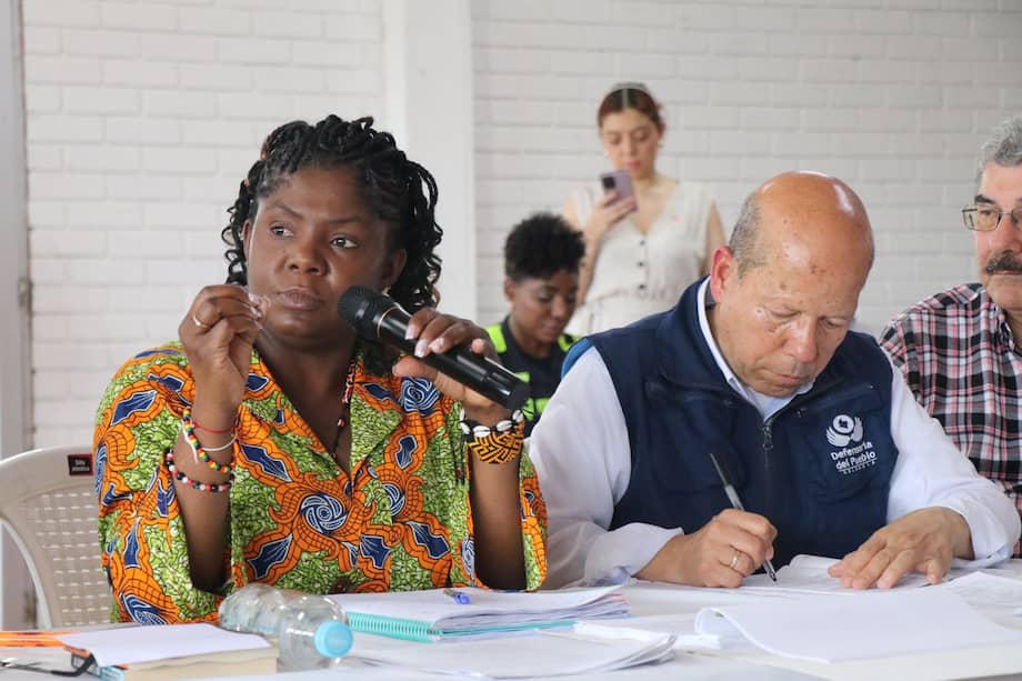 Francia Márquez, vicepresidenta de la Colombia, en la Comisión de Seguimiento a los Acuerdos del Paro Cívico de Buenaventura, el 21 de julio de 2023.