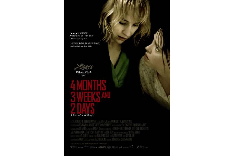 La película rumana "Cuatro meses, tres semanas y dos días" (2007) narra la historia de Otilia y Gabita. La primera ayuda a la segunda a practicarse un aborto ilegal. Esta película, a pesar de que en el año que se estrenó tuvo buena acogida en el público, no entró dentro de la selección de los premios Óscar a mejor película internacional. Para evitar este tipo de situaciones, la Academia venía manejando un sistema de dos filtros para la selección de las películas.