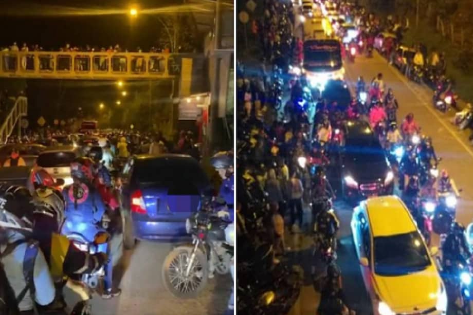En la noche del domingo 6 de septiembre se presentaron congestiones en el Kilómetro 18 por rumba en plena carretera.