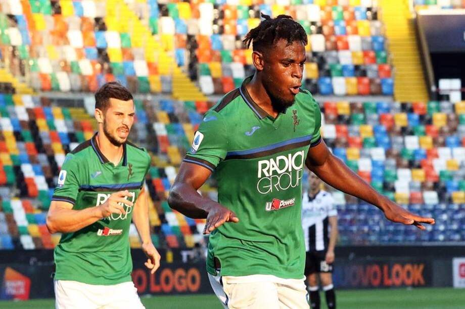 Duván Zapata marcó uno de los tres goles con el que Atalanta venció al Udinese por 3-2.
