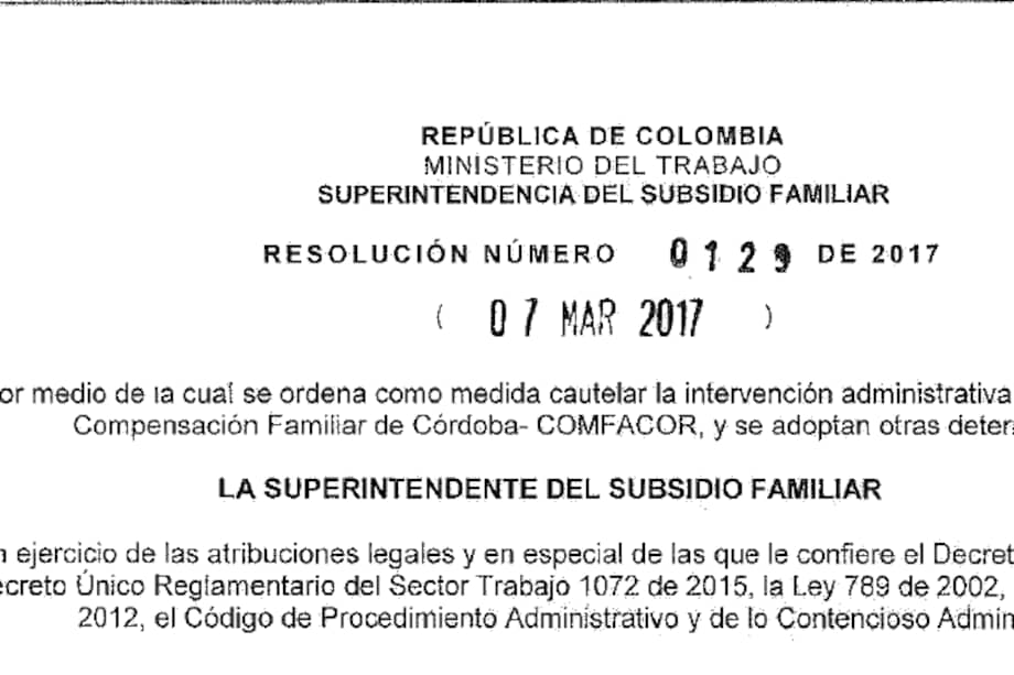 Resolución de la Superintendencia del Subsidio Familiar