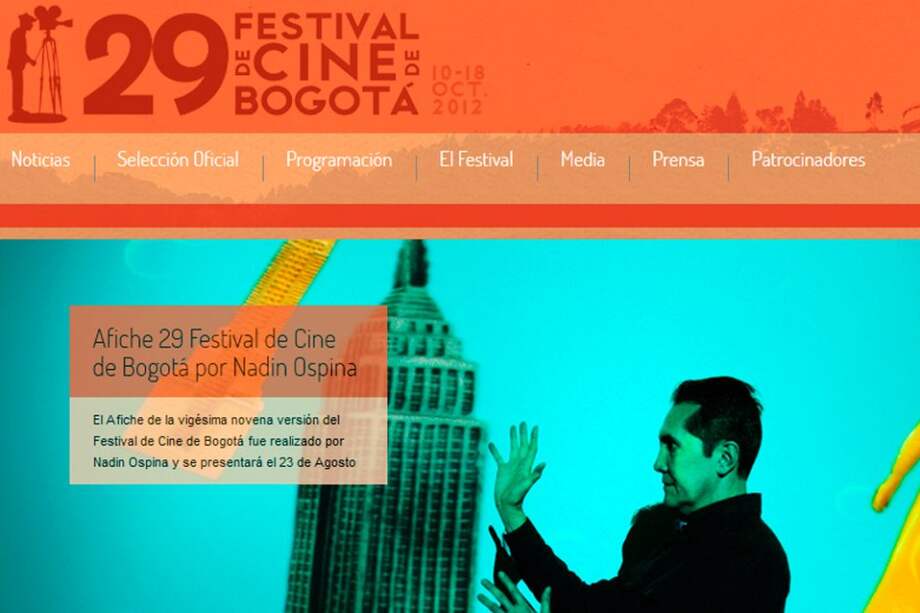 Imagen del sitio web del Festival de Cine de Bogotá. Tomada de xxix.bogocine.com