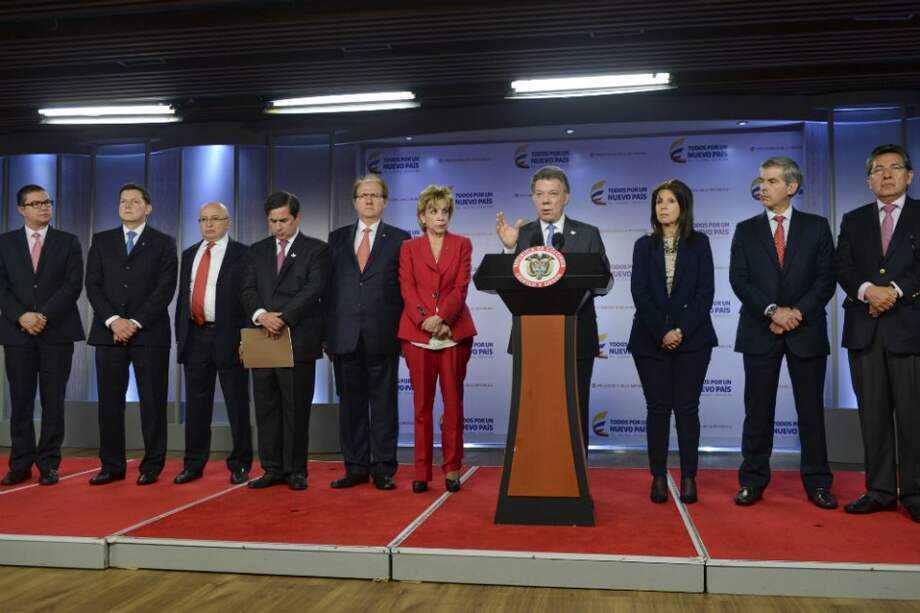 El presidente Juan Manuel Santos en la Casa de Nariño con dignatarios de las Altas Cortes. / Presidencia