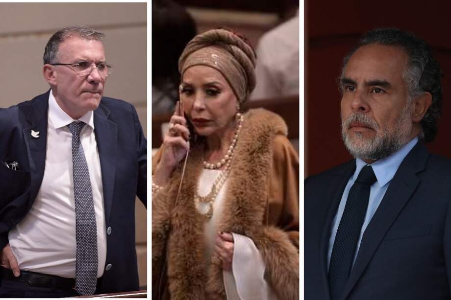 La senadora Piedad Córdoba (centro) cargó contra el embajador Roy Barreras (izquierda) y el exdiplomático Armando Benedetti.