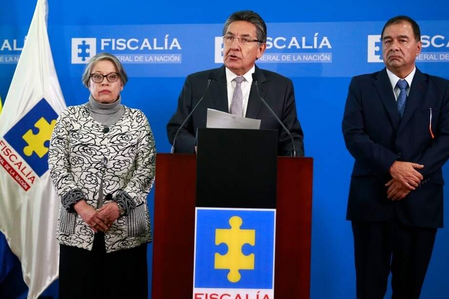 El fiscal Néstor Humberto Martínez Neira anunció en rueda de prensa su decisión de renunciar, estaba en el cargo desde el primero de agosto de 2016. / Prensa Fiscalía.