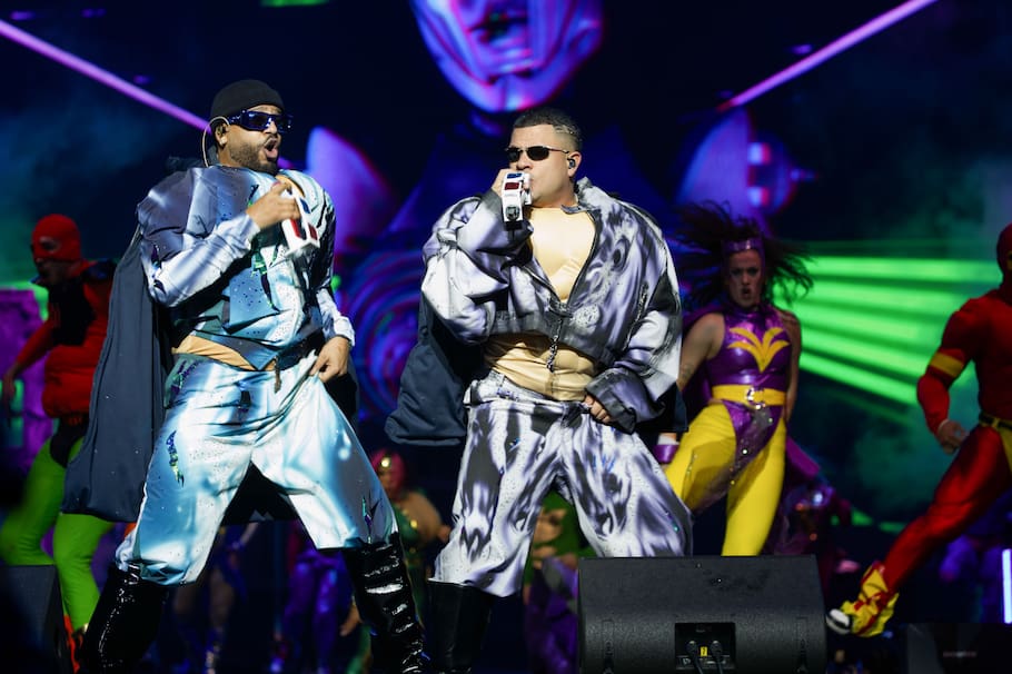 Jowell y Randy durante el concierto en su gira 3D. EFE/Thais Llorca