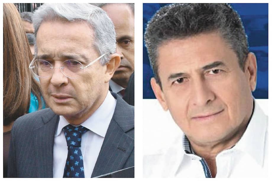 El expresidente y hoy senador, Álvaro Uribe Vélez, y el excongresista Alfonso Mattos Barrero. / AFP y Congreso Visible