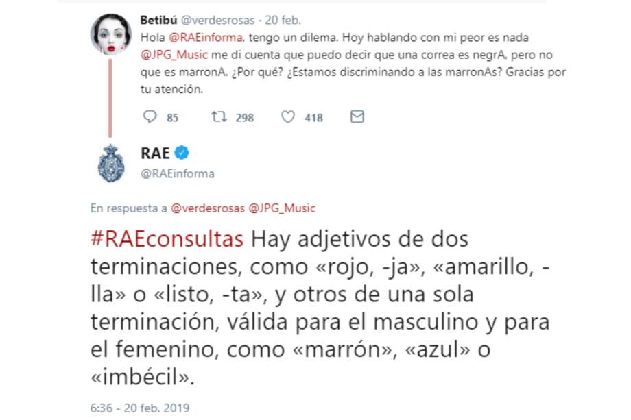 "Tal vez debería pedir un ascenso o un aumento de sueldo! Crack el CM de la Rae", indican los cibernautas en las redes. / Twitter RAE