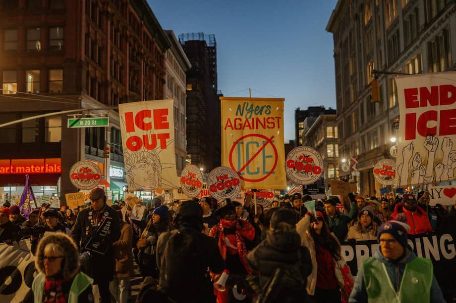 Protestas en Nueva York por la muerte de Renee Nicole Good a manos de un agente del Servicio de Inmigración y Control de Aduanas (ICE).
