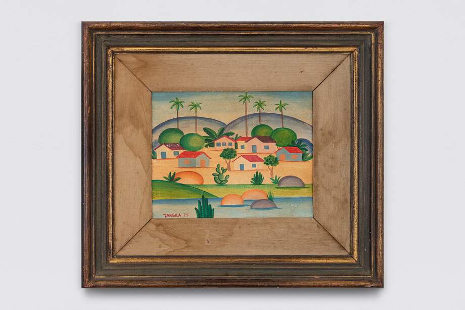Fotografía cedida por OMA Galería de un cuadro desconocido de la pintora Tarsila do Amaral, figura clave del modernismo brasileño, que fue certificado como verdadero.