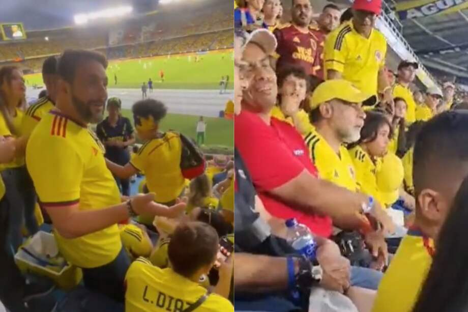 Agmeth Escaf, representante a la Cámara, y Armando Benedetti, exembajador en Venezuela, en el partido de Colombia, este 7 de septiembre.