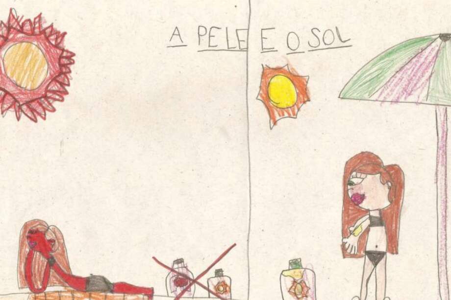 Mediante dibujos, los niños expresaron su conocimiento sobre la exposición solar. / Cortesía de Paulo Ricardo Criado para SciDev.Net