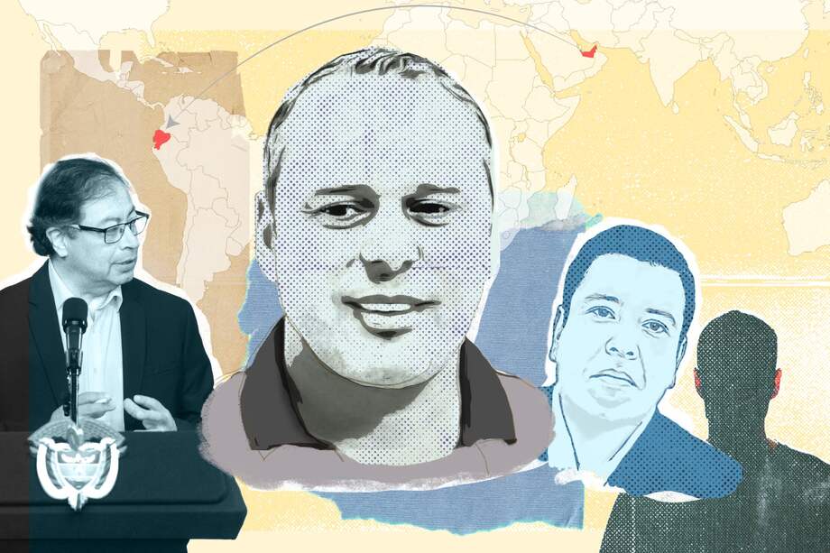 Dritan Gjika (centro) y Julio Lozano Pirateque (derecha) se habrían asociado para coordinar envíos de cocaína desde Dubai./ Ilustración William Niampira.