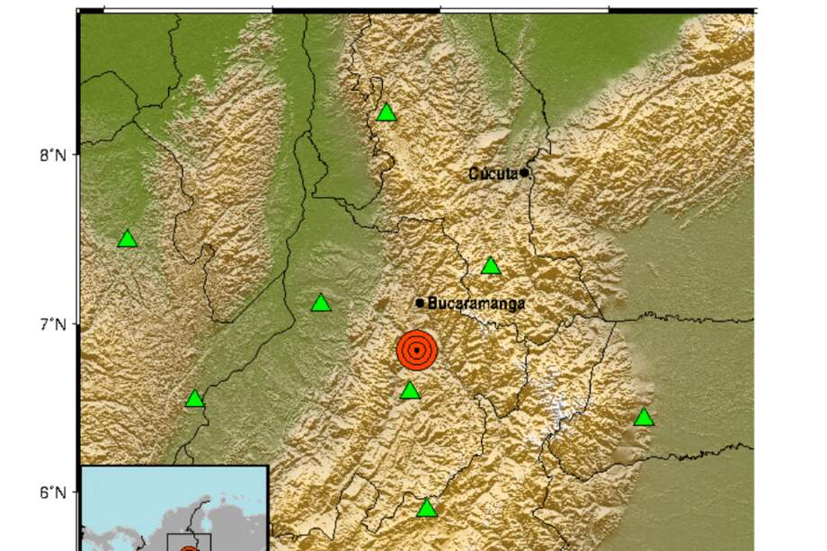 Hasta el momento no hay reportes de daños materiales o víctimas. / Servicio Geológico Colombiano.