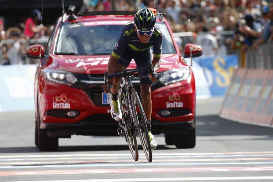 Nairo Quintana finalizó en la tercera posición en la etapa reina del Giro de Italia. / AFP