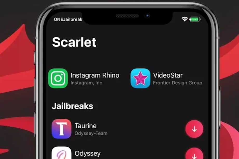 Aplicaciones disponibles en Scarlet para iOS.