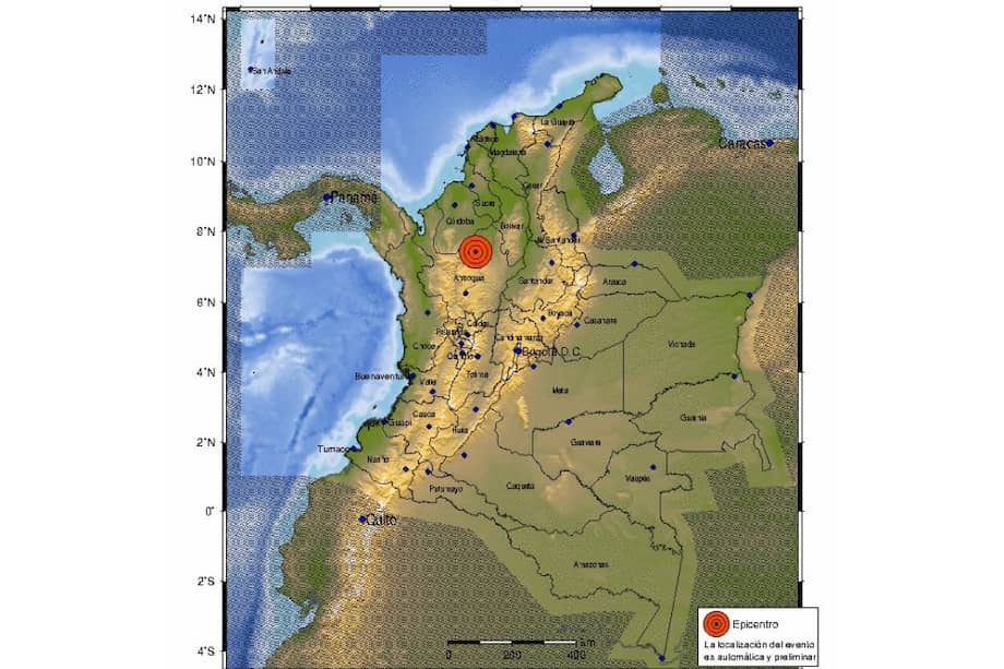El epicentro fue el municipio de Tarazá, en Antioquia.