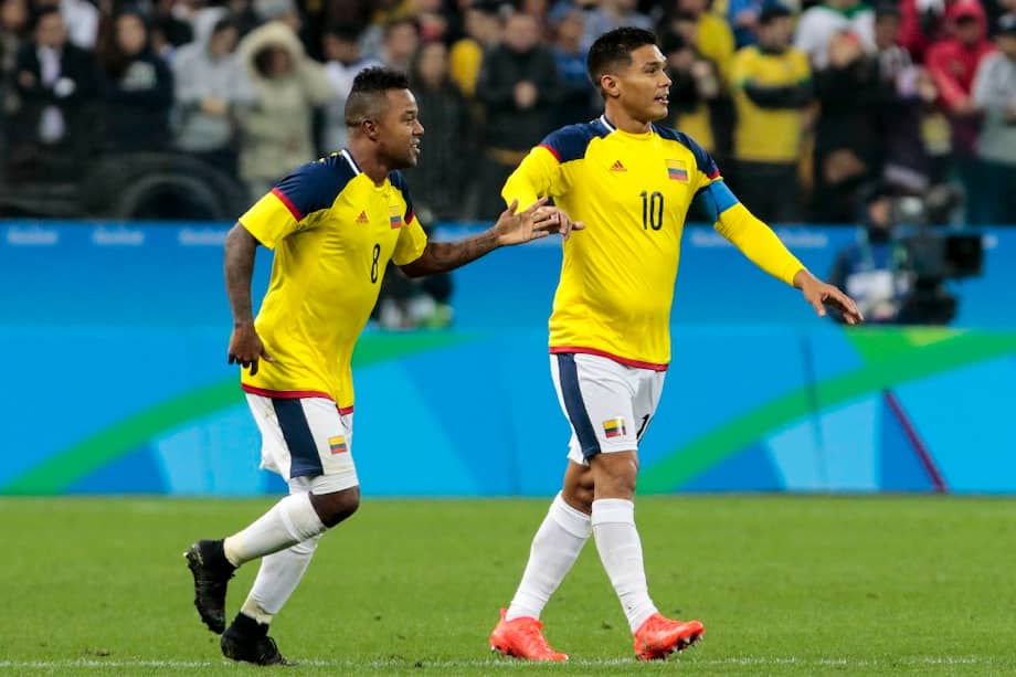 Dorlan Pabón y Teófilo Gutiérrez son los goleadores de Colombia en el torneo olímpico. / AFP