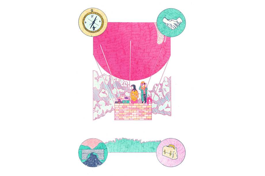 Ilustración de uno de los relatos de “Caminos de mujeres migrantes”, exposición del Museo Migrante.