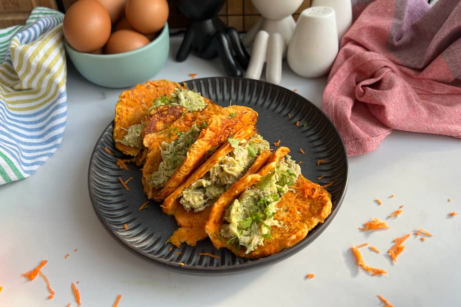 Rellena estos tacos de zanahoria con tus vegetales favoritos o con aguacate para disfrutar.