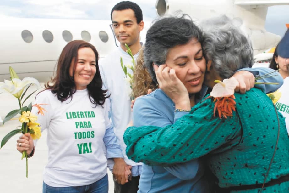 Consuelo Gonzalez de Perdomo el día que fue liberada, 10 de enero de 2008.