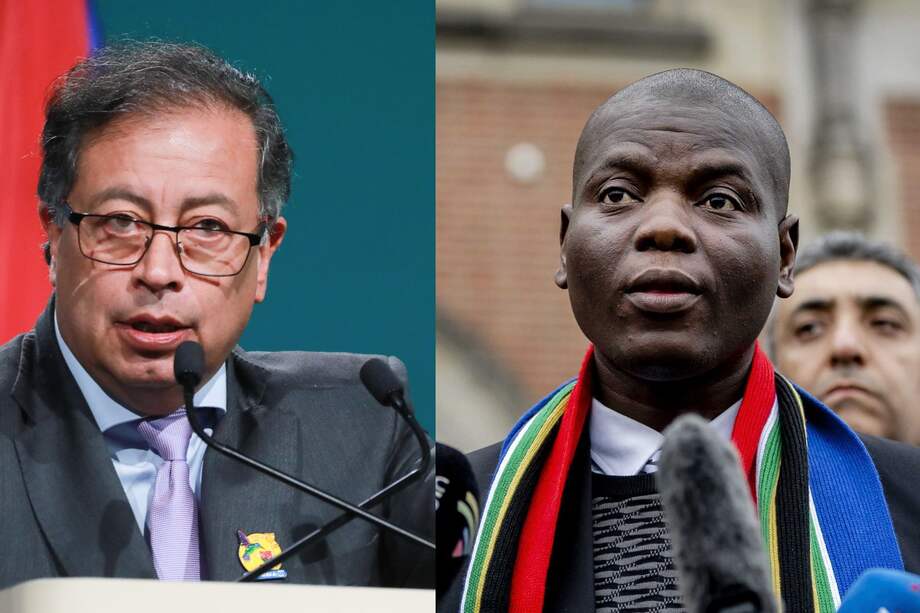 Presidente Gustavo Petro y Ronald Lamola, ministro de Justicia de Sudáfrica.