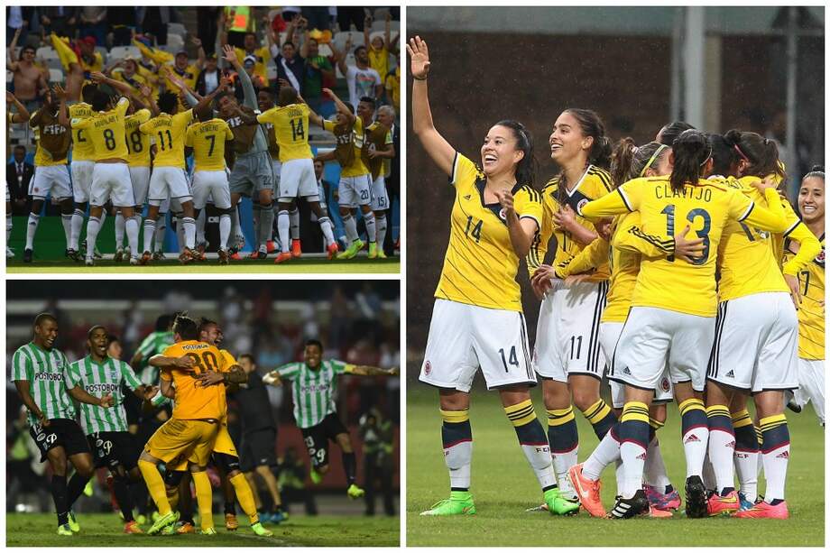 Colombia obtuvo el quinto lugar en el Mundial de Brasil 2014. /AFP. La selección Colombia femenina clasificó a los Olímpicos de Río. /EFE. Nacional logró la estrella 14 en la Liga colombiana. /AFP