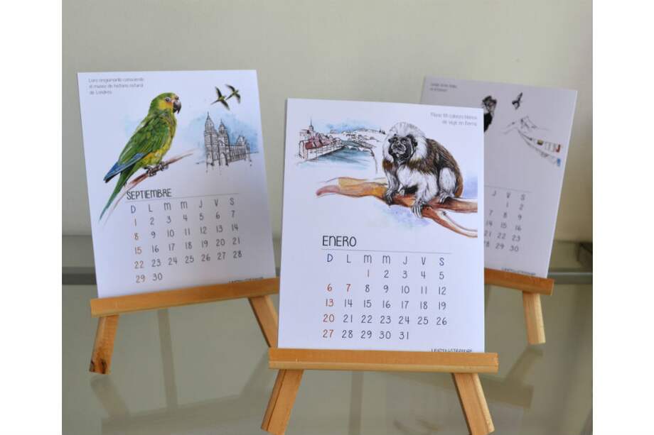 “Y tú, ¿qué vas a hacer antes de extinguirte?”, el calendario que creó Lady Marcela Vargas y que se laza este sábado en el salón Oruga Tatoo, de Bogotá. / Cortesía