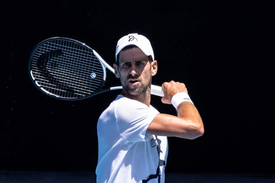 Novak Djokovic en su preparación para el Abierto de Australia.