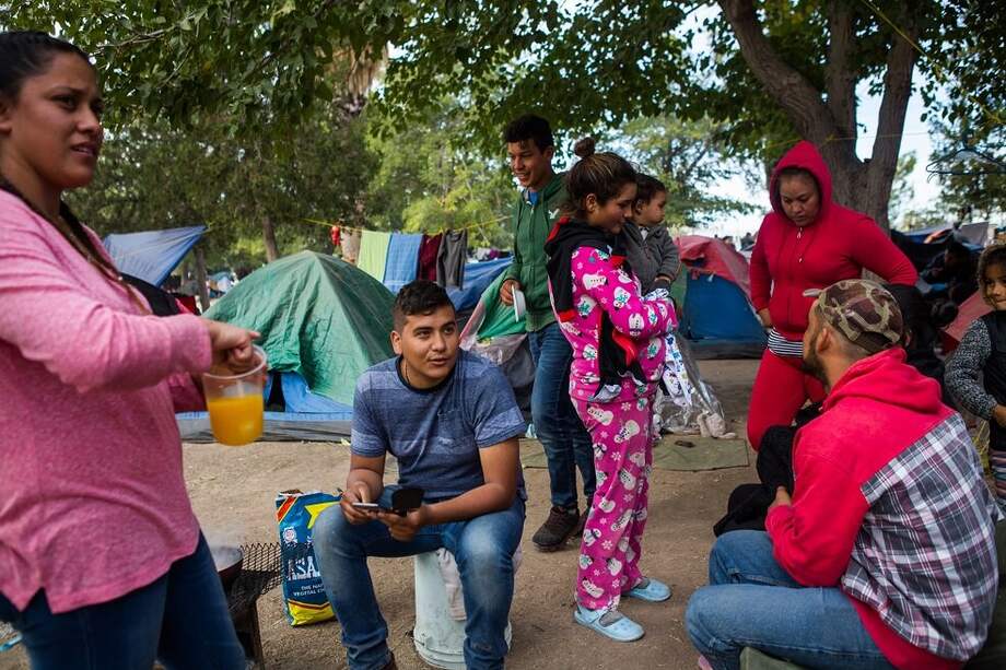 Un campamento de migrantes esn Ciudad Juarez, Mexico. / Celia Talbot Tobin/The New York Times