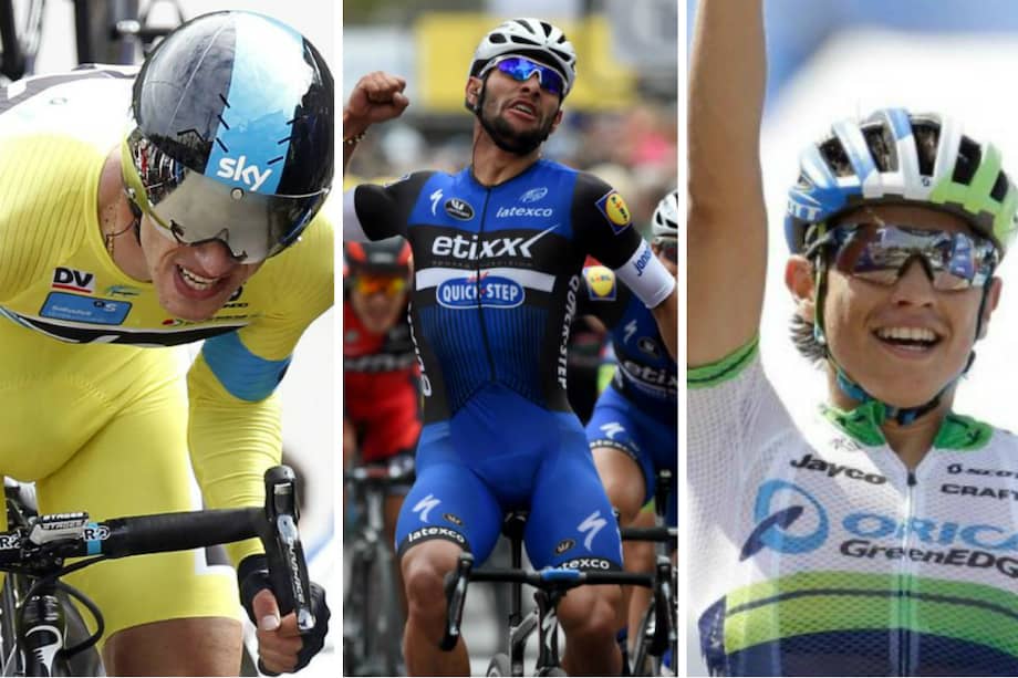 Sergio Luis Henao (izq.), Fernando Gaviria y Esteban Chaves (der.) son las principales figuras de los Campeonatos Nacionales de Ruta, que se disputarán hasta el domingo en Bogotá y sus alrededores.