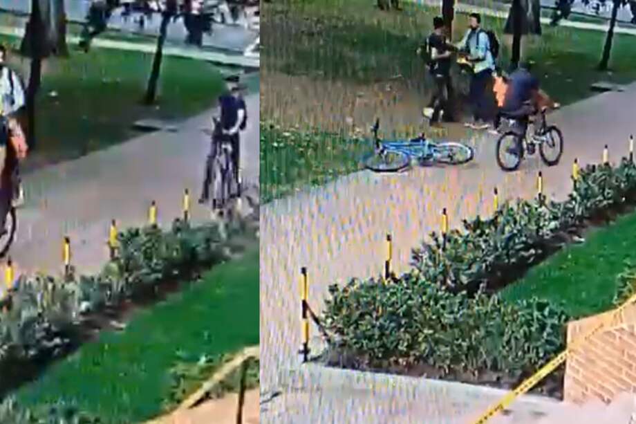 Cámaras de seguridad, en el barrio Chico Navarra, grabaron el atraco del que fue víctima un hombre quien iba con su pequeño hijo de 3 años