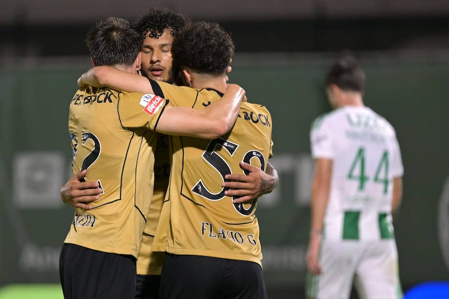 Luis Javier Suárez celebra un gol contra Rio Ave durante la cuarta jornada de la Liga de Portugal, este viernes 28 de agosto de 2026.