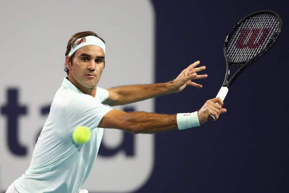 Federer, durante el partido de este jueves contra el sudafricano Kevin Anderson. / AFP