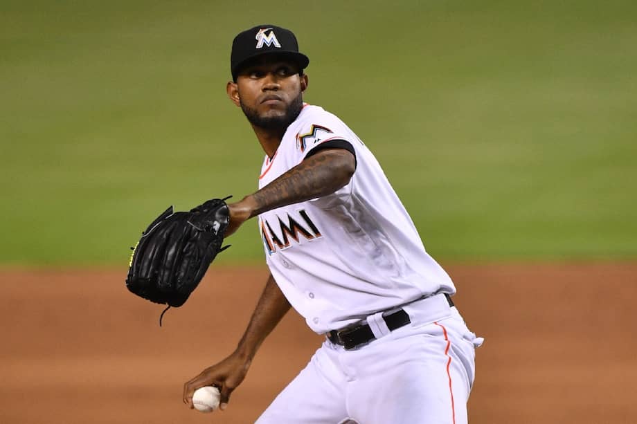 Tayron Guerrero es lanzador relevista del equipo de Grandes Ligas, los Miami Marlins. / AFP