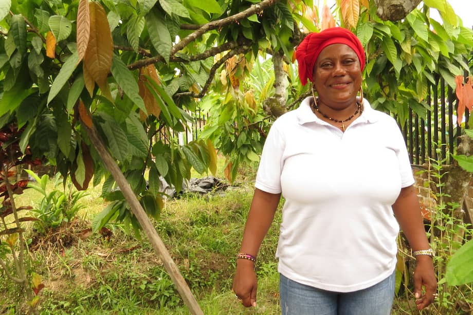 Fanny Rodríguez, lideresa de Tumaco (Nariño) y representante de Corpoteva, una cooperativa que nació en 2009 y está integrada por 286 campesinos que dejaron atrás los cultivos de coca y ahora siembran cacao.