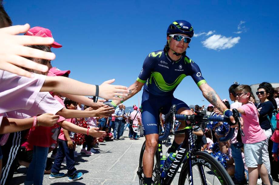 El ciclista boyacense Wínner Anacona, uno de los gregarios de oro de Nairo Quintana. / Cortesía Movistar