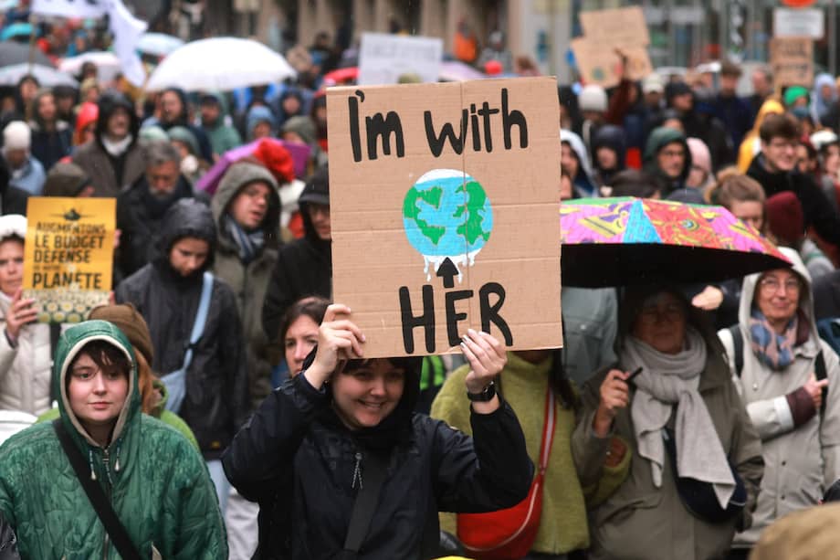 Imagen de una de las protestas que hubo en Europa hace unos días para exigir más acción frente al cambio climático.