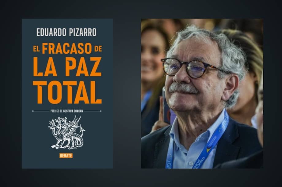 El investigador Eduardo Pizarro Leongómez y la portada de su nuevo libro, una crítica argumentada a los proceso de paz que adelanta el gobierno de Gustavo Petro. Pizarro es profesor emérito de la Universidad Nacional de Colombia. Fue presidente de la Comisión Nacional de Reparación y Reconciliación (CNRR) e integró la junta directiva del Fondo de Víctimas de la Corte Penal Internacional. También se desempeñó como embajador en Holanda y ante la Organización para la Prohibición de las Armas Químicas (OPAQ). Fue relator de la Comisión de Historia del Conflicto y sus Víctimas en las negociaciones de paz con las Fuerzas Armadas Revolucionarias de Colombia (FARC) en La Habana. Ha publicado varios libros sobre la historia de la violencia en Colombia.