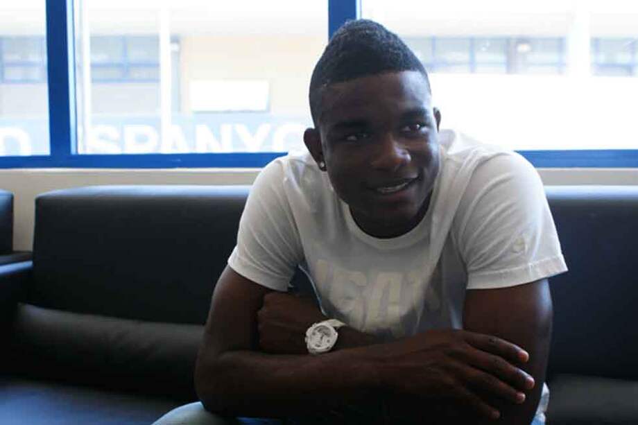 El futbolista Jhon Córdoba, durante la entrevista en España.