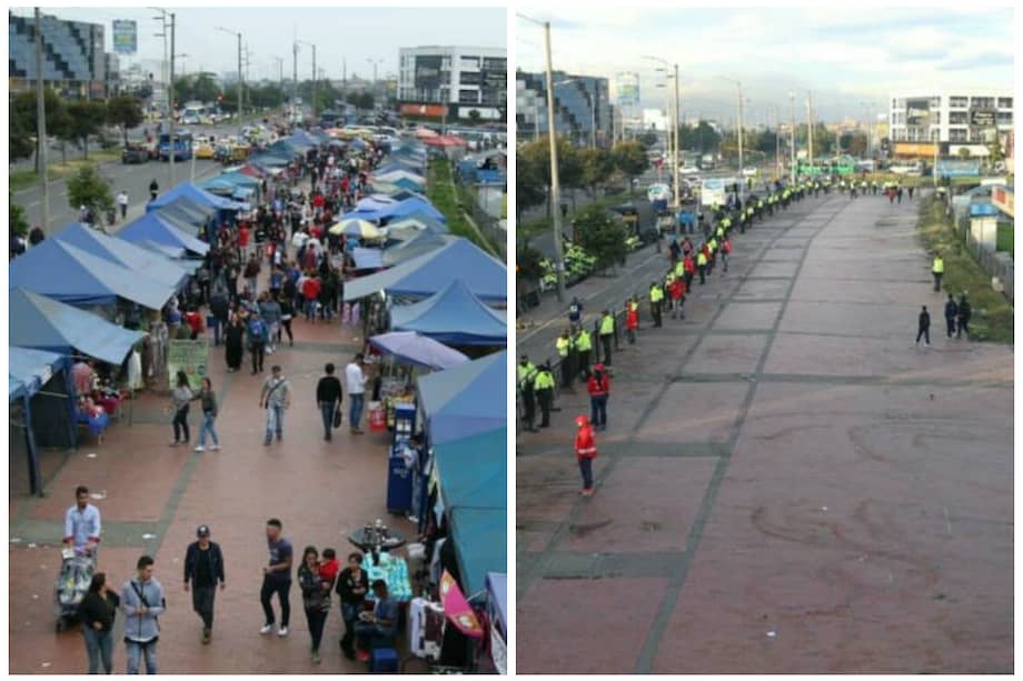 Las autoridades desmantelaron 277 carpas en un espacio de 70.000 metros cuadrados. / Secretaría de Gobierno de Bogotá