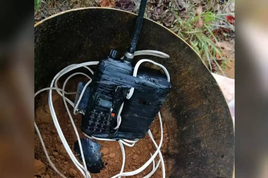 La Séptima División del Ejército encontró un dispositivo explosivo en la vereda La Llana, municipio de Valdivia.
