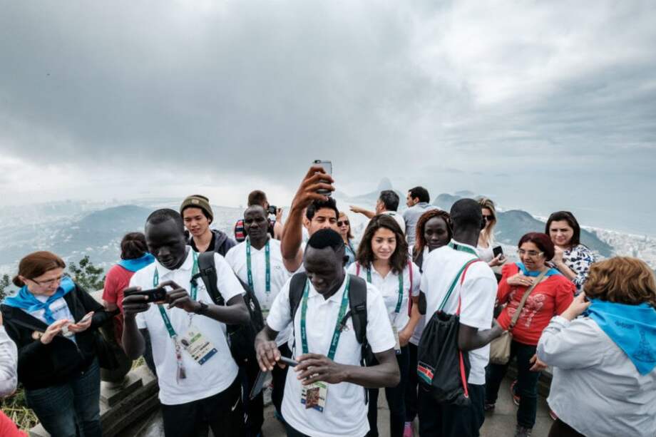 Grupo de refugiados que estarán participando en los Juegos Olímpicos de Río 2016. Foto: AFP