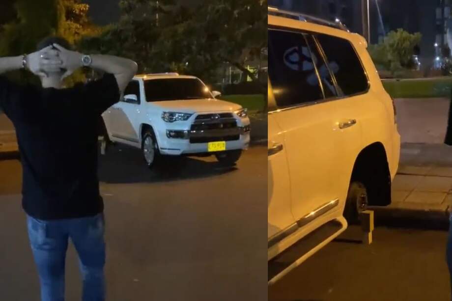 l hecho se registró en el sector del Salitre, en el norccidente de la capital del país. El carro quedó apoyado sobre bloques de concreto.