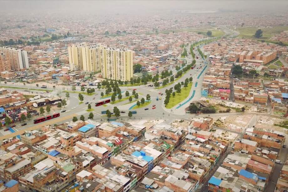 La troncal Avenida Ciudad de Cali contará con siete cicloparqueaderos, zonas de encuentro, iluminación en todo el corredor y plazoletas con ascenso y descenso para el SITP. / Cortesía IDU