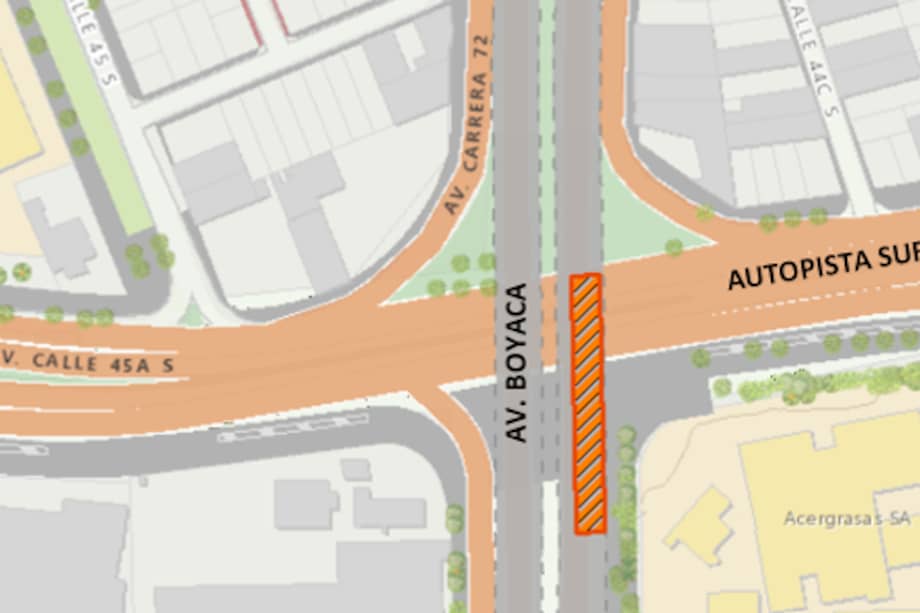 ¡Prográmese! Habrá cierre de tres carriles en la Av. Boyacá con Autosur.