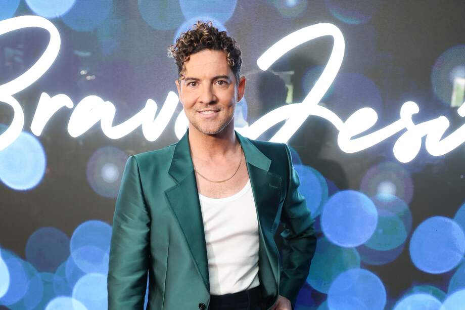 MADRID, 04/04/2024.- El cantante David Bisbal posa a su llegada al acto de condecoración con la Medalla de Oro de las Bellas Artes al productor español Jesús López este jueves, en Madrid. EFE/ Kiko Huesca